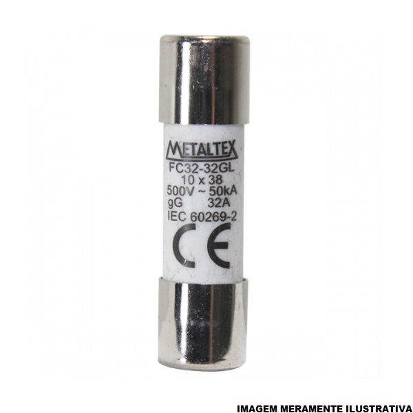 Fusível Fusível Cartucho Porcelana Retardado 32A 10x38 mm 500VCA