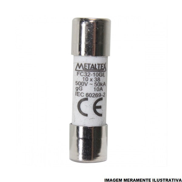Fusível Fusível Cartucho Porcelana Retardado 10A 10x38 mm 500VCA