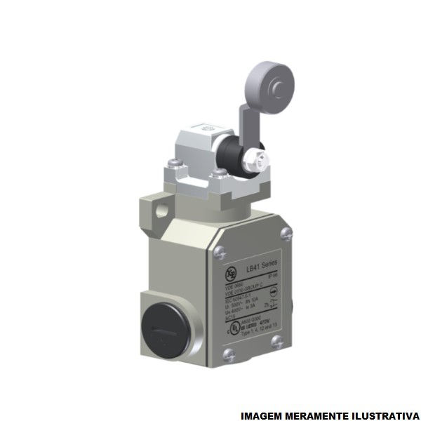 Fim de Curso Ação Rápida LB41 10A 400/500VCA Corpo Metálico Caixa Larga com Alavanca e Roldana PG 11 1NA+1NF