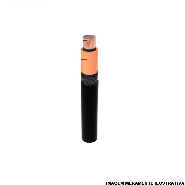 Cabo Cobre Isolado EPR/PVC 105G 12/20 kV 1x 50,00 mm² SLIM Preto NBR 7286 Classe 2