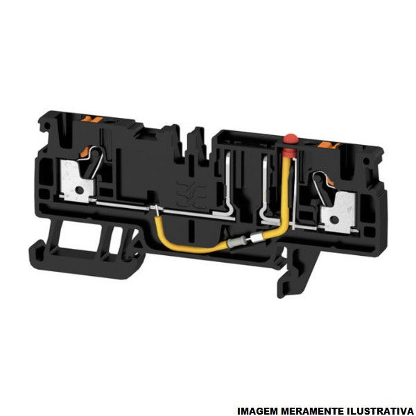 Conector Passagem SAK Poliamida AFS 2,5 CF Porta Fusível 5x20 mm² 2,50 mm² Preto Conexão para Mola