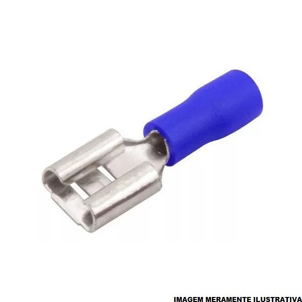 Terminal Cobre Estanhado a Compressão Fêmea Pre-Isolado 1,50-2,50 mm² Azul W6,3