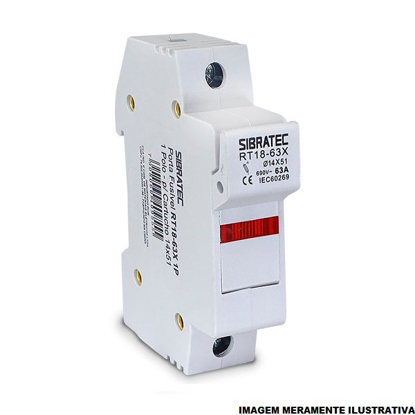 Porta Fusível Porta Fusível Monopolar 3W 32A 690VCA Branco 10x38 mm para Trilho DIN