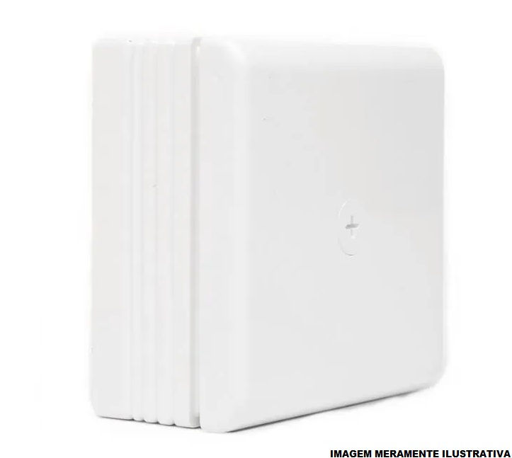 Caixa Derivação Sobrepor PVC 75x75x35 mm Fixo Branca Sistema X