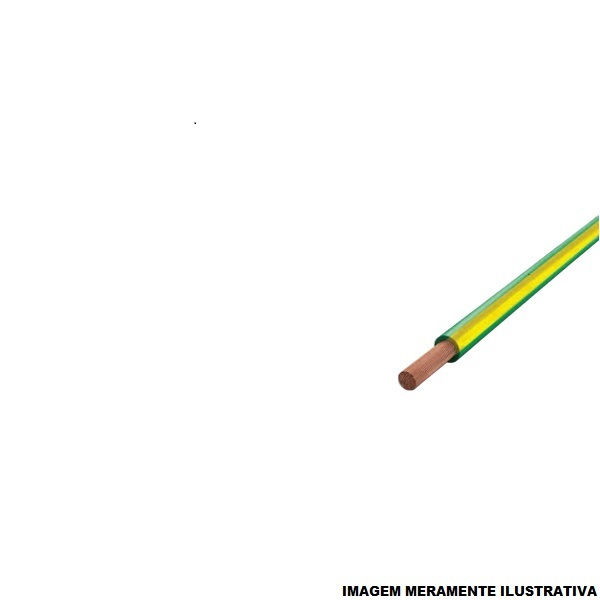 Cabo Cobre Isolado PVC 70G 750V 1x 1,50 mm² Flexível Verde/Amarelo NBR 247-3 Classe 5