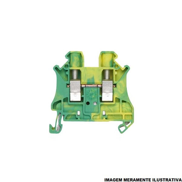 Conector Passagem SAK Poliamida 8WH1 Terra 6,00 mm² Verde/Amarelo Conexão para Parafuso