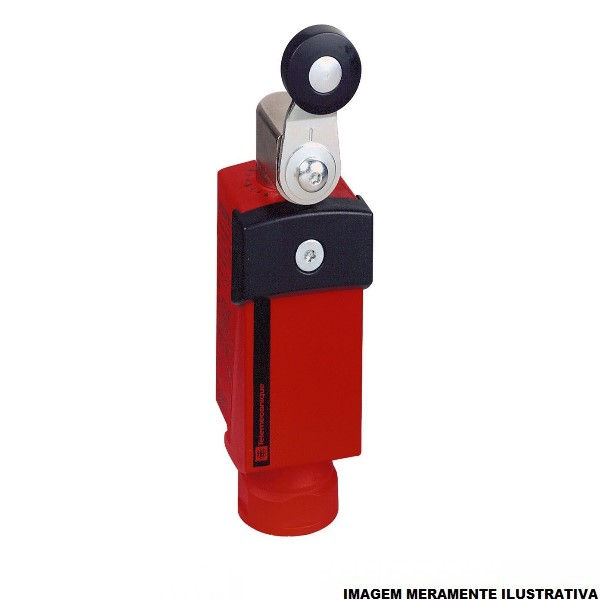 Fim de Curso Ação Rápida Xcsp 6A 220VCA Corpo PVC Caixa Estreita com Roldana PG 13,5 1NA+2NF