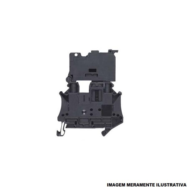 Conector Passagem SAK Poliamida 8WH1 Porta Fusível 5x20 mm 4,00 mm² Preto com LED 230VCA/CC Conexão para Parafuso