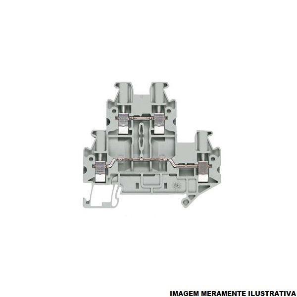 Conector Passagem SAK Poliamida 8WH1 Duplo 2,50 mm² Cinza Conexão para Parafuso