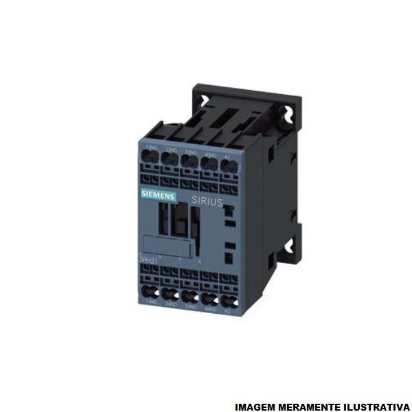 Contator Auxiliar 10A Mini S00 4NA 110VCA 50/60 Hz 3RH21 40 Conexão Mola