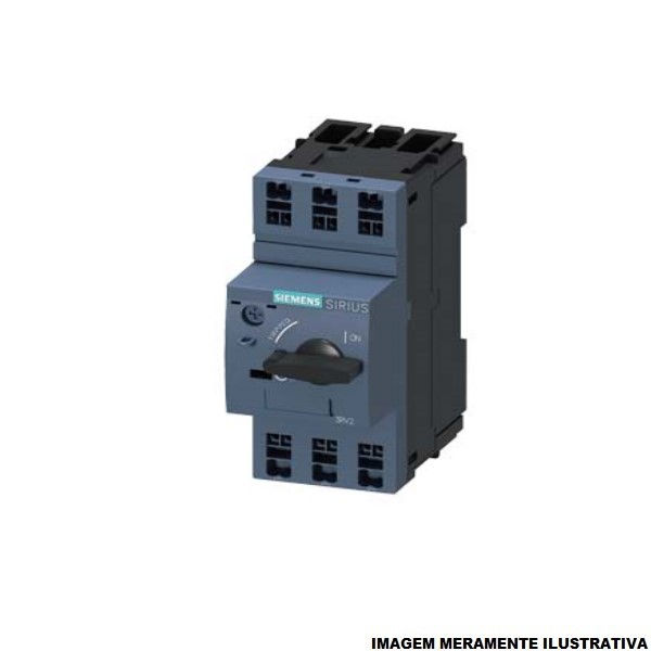 Disjuntor Motor Tripolar 3RV2011 7,00-10,00A Classe 10 com Acionamento Rotativo DIN S00 Conexão para Mola