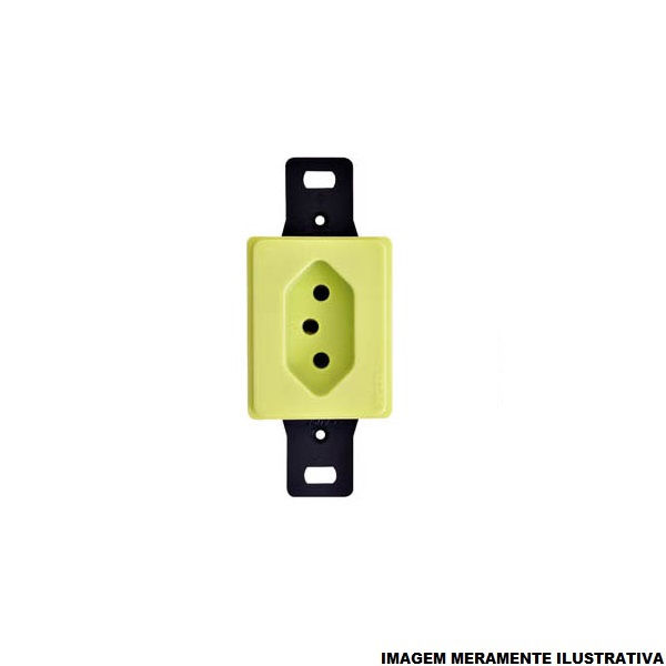 Tomada 2P+T Embutir Vertical Retangular 20A/250VCA sem Placa Fosforescente Conduletes