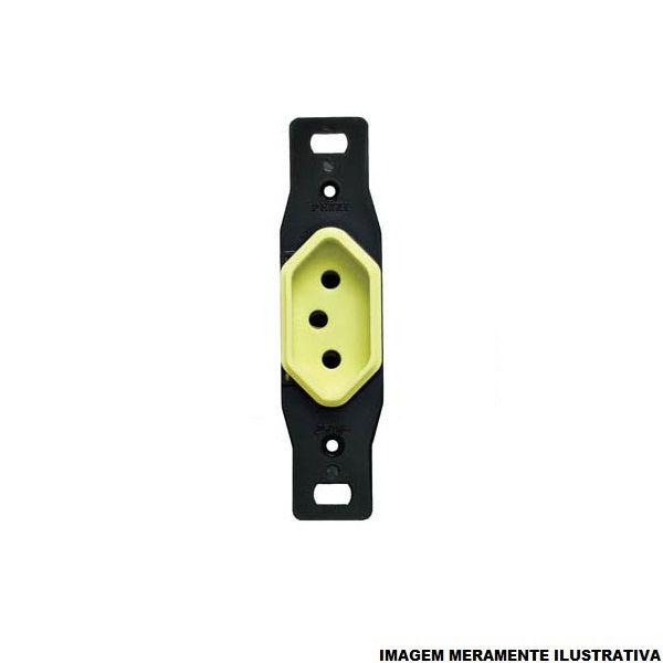 Tomada 2P+T Embutir Vertical Hexagonal 20A/250VCA sem Placa Fosforescente Conduletes