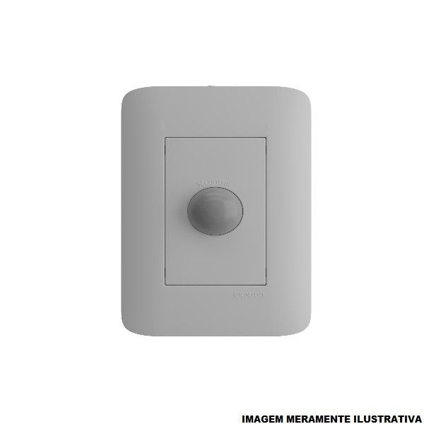 Sensor Presença Parede Embutir para Caixa 4x2 110G Bivolt Branco Alcance 10 M com Controle DIP