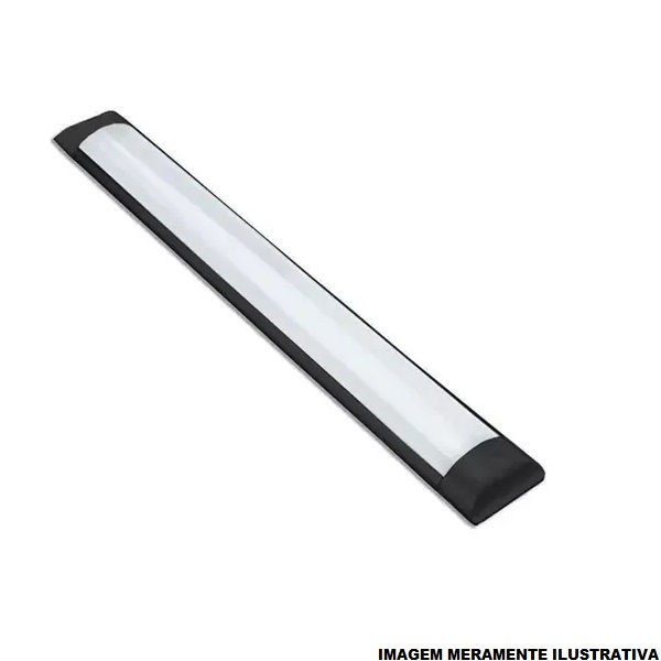 Luminária Comercial Led Luminária Comercial LED Sobrepor SLIM Line 36W Preta 6500K 2700 lm Bivolt 15.000H 100 cm