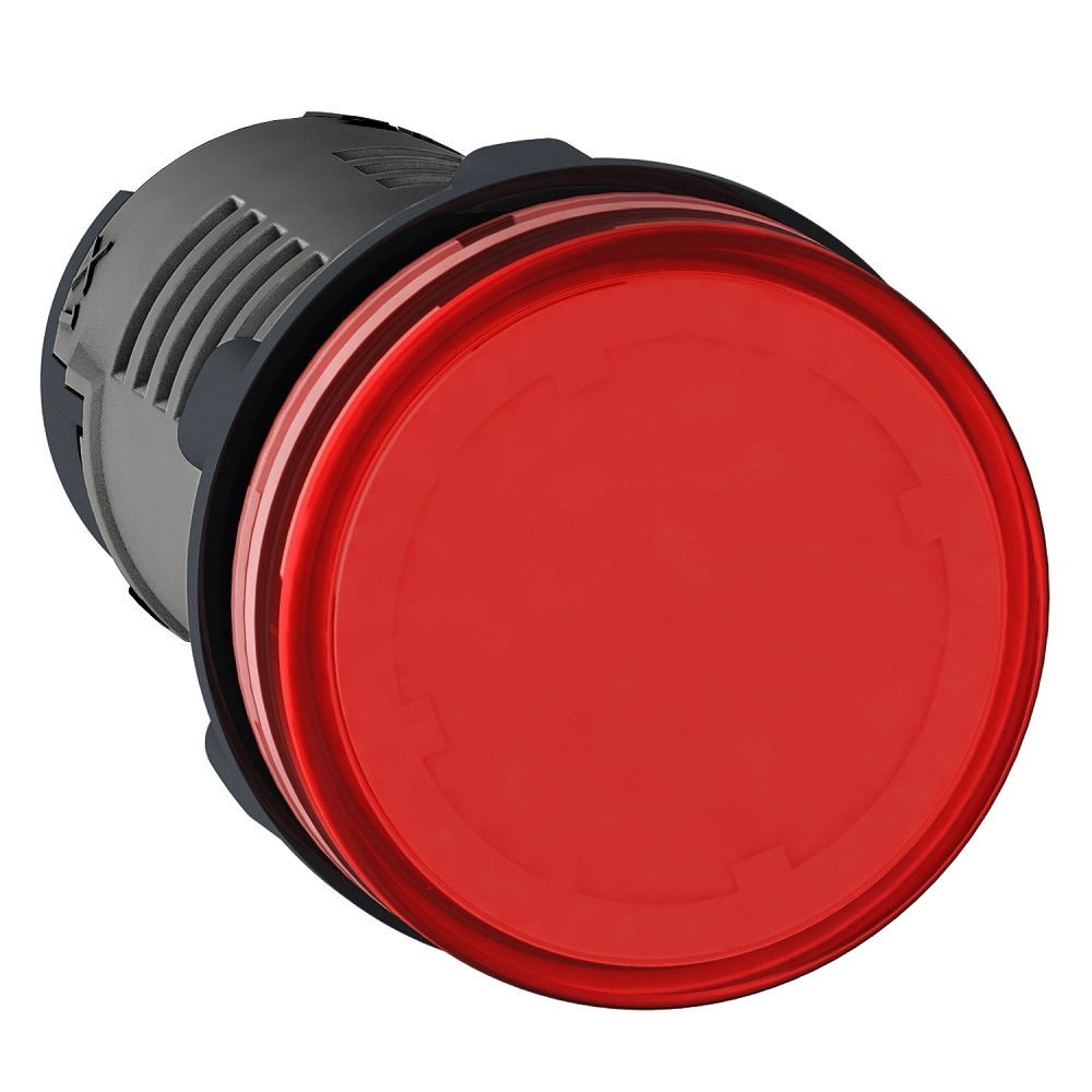 Sinaleiro Led PVC Faceado Lente Lisa com LED 22 mm 110VCA Vermelho