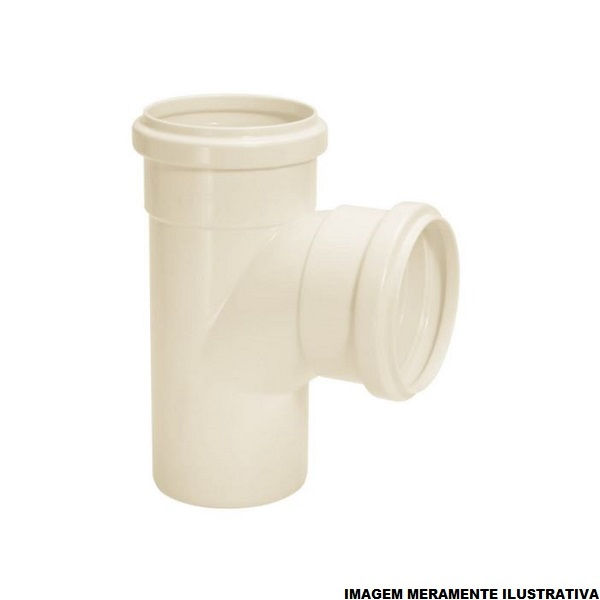 Te PVC 75 mm Classe 8 Branco Esgoto