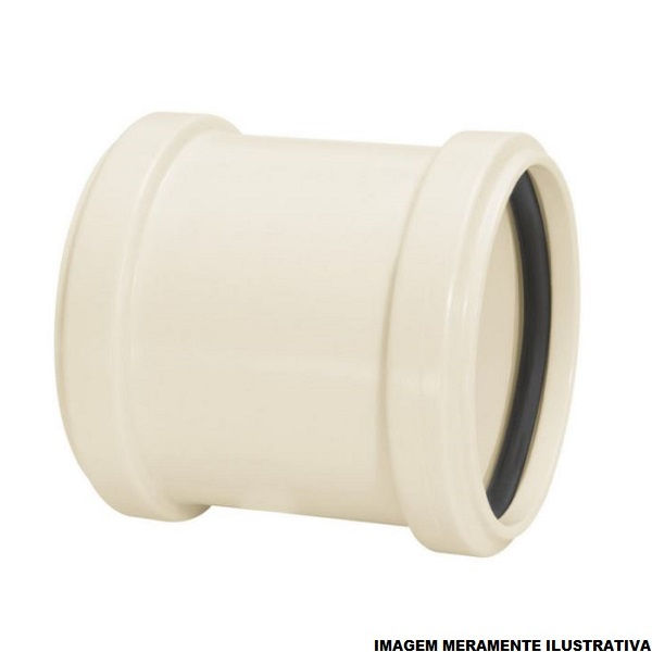 Luva PVC Correr com Anel 100 mm Classe 8 Branca Esgoto