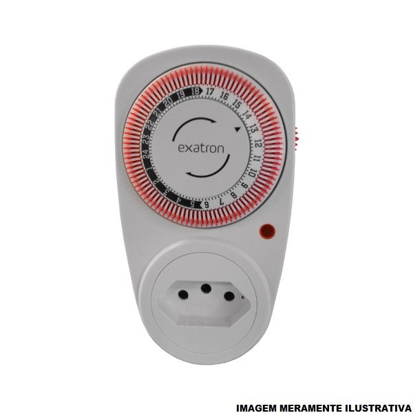 Relé Programador Relé Programador Temporizador Analógico 10A Bivolt 96PRG Plugue/Tomada