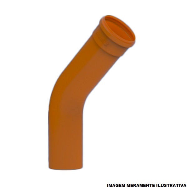 Curva PVC 45G Longa 150 mm Coletora Laranja Esgoto/Água Pluvial