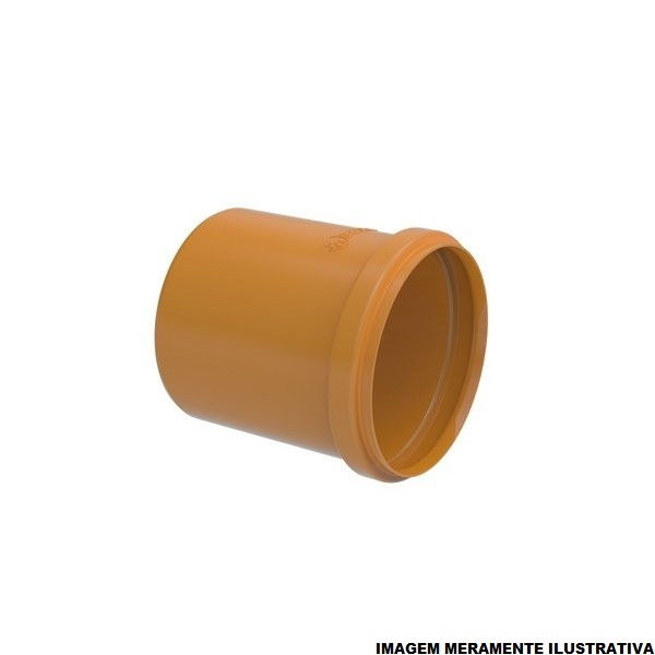 Luva PVC Simples sem Anel 100 mm Coletora Laranja Esgoto/Água Pluvial