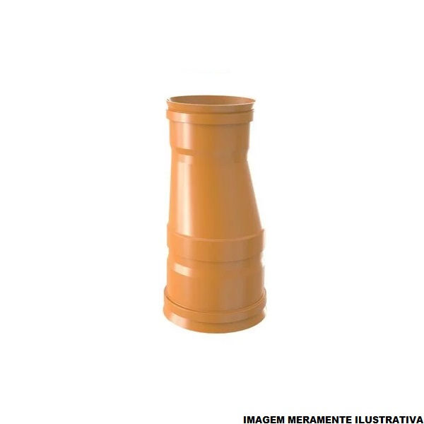 Redução Redução Excêntrica PVC 150x100 mm Coletor Laranja Esgoto Bolsa-Bolsa