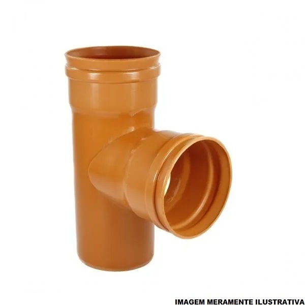 Te PVC com Bolsas e Ponta sem Anel 150 mm Coletor Laranja Esgoto/Água Pluvial