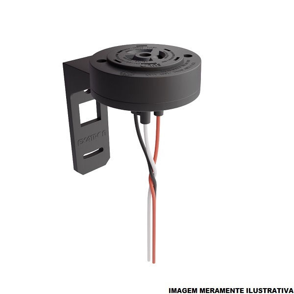 Base PVC para Relé Fotoeletrônico Giratório com Suporte PVC Cabo 20 cm 10A