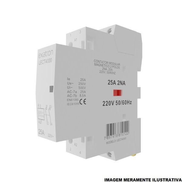 Contator Modular Bipolar 25A 2NA 220V 50/60 Hz
