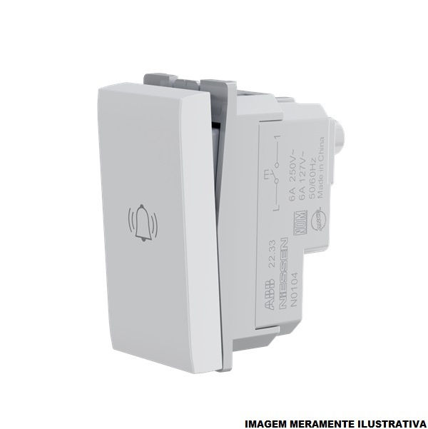 Módulo Módulo Pulsador Campainha 10A/250VCA PVC Branco Linha Origen