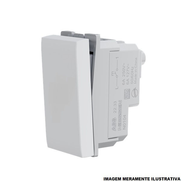 Módulo Módulo Pulsador Universal 10A/250VCA PVC Branco Linha Origen sem Gravação