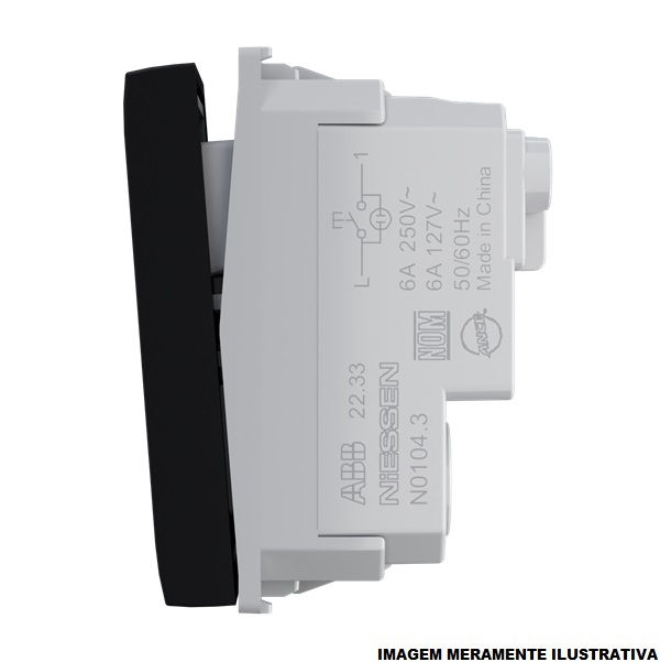 Módulo Módulo Pulsador Universal 10A/250VCA PVC Preto Linha Origen sem Gravação