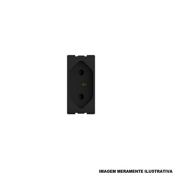 Módulo Módulo Tomada NBR 2P+T 20A/250VCA PVC Preto Linha Origen