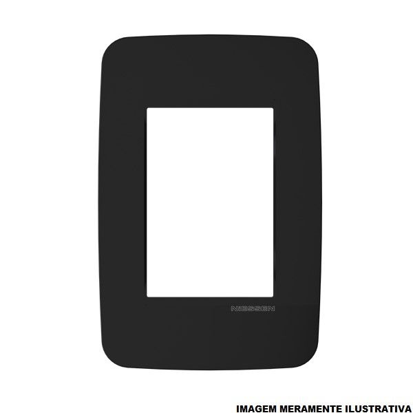 Placa PVC para 3 Módulos 4x2 Preta Linha Origen