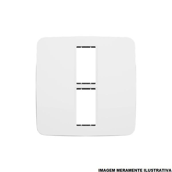 Placa PVC para 2 Módulos Distanciados 4x4 Branca Linha Origen
