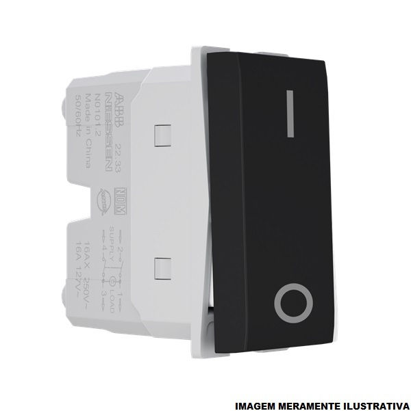 Módulo Módulo Interruptor Bipolar Paralelo 16A/250VCA PVC Preto Linha Origen