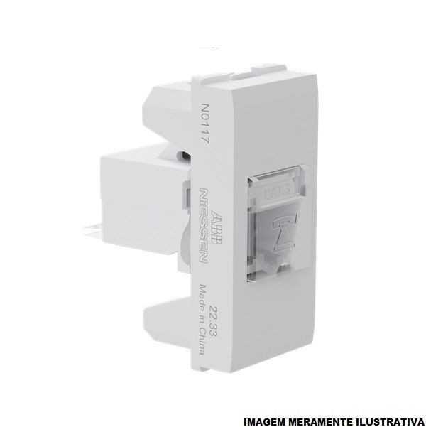 Módulo Módulo Tomada Telefone RJ11 4 Fios PVC Branco Linha Origen