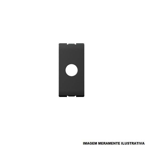 Módulo Módulo Passagem de Fio 1 Furo PVC Preto Linha Origen