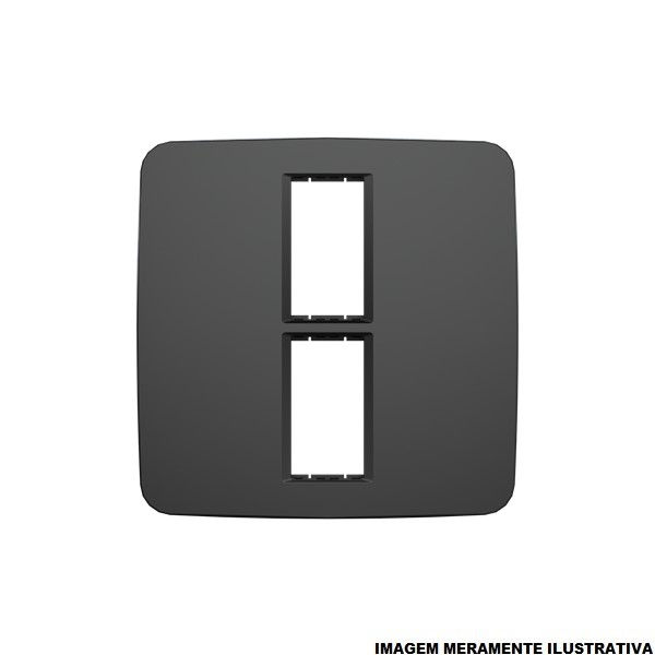 Placa PVC para 2 Módulos Distanciados 4x4 Preta Linha Origen