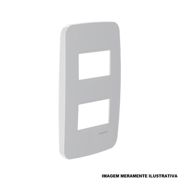 Placa PVC para 2 Módulos Distanciados 4x2 Branca Linha Origen