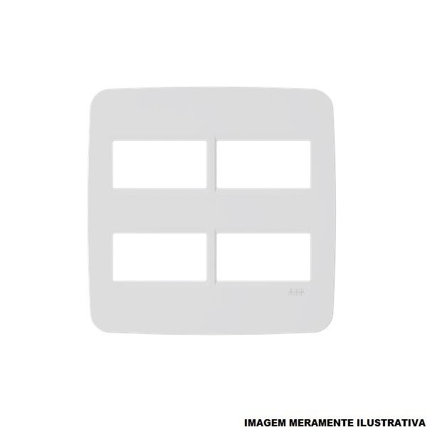 Placa PVC para 2 Módulos + 2 Distanciados 4x4 Branca Linha Origen