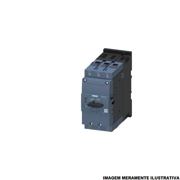 Disjuntor Motor Tripolar 3RV2041 28,00-40,00A Classe 10 com Acionamento Rotativo DIN S3 Conexão para Parafuso