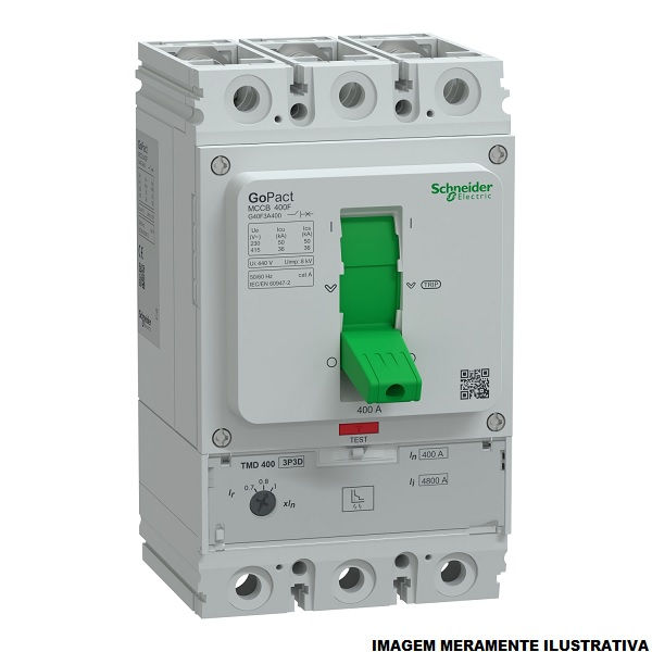 Disjuntor Termomagnético Ajustável Tripolar Gopact 400A 45 KA/36 KA 220/380VCA Caixa Moldada