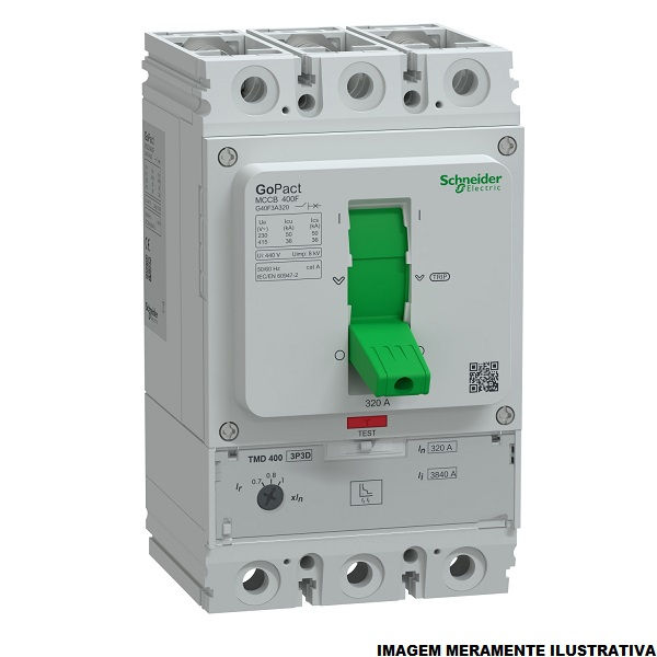 Disjuntor Termomagnético Fixo Tripolar Gopact 320A 45 KA/36 KA 220/380VCA Caixa Moldada