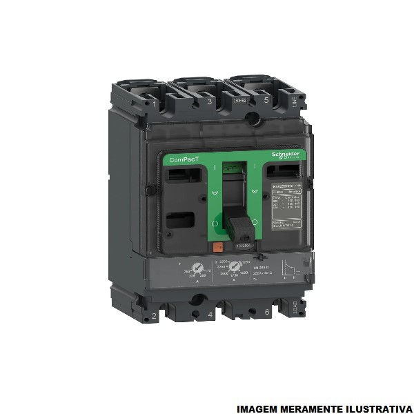 Disjuntor Termomagnético Fixo Tripolar NSX100N 80A 90 KA/50 KA 220/380VCA Caixa Moldada