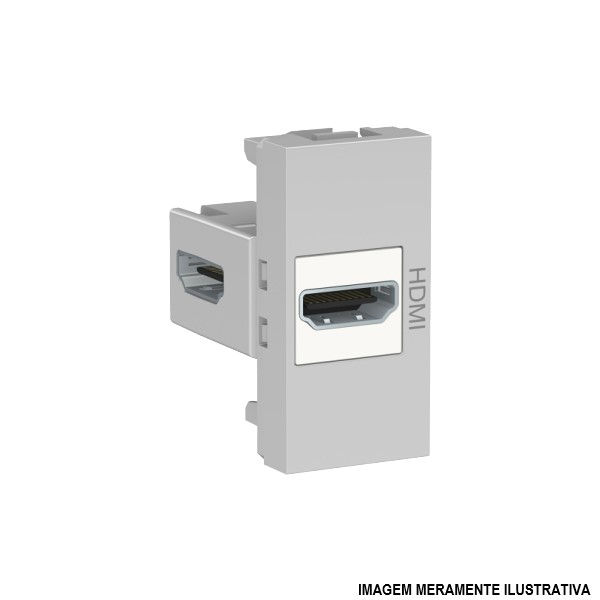 Módulo Módulo Tomada HDMI PVC Alumínio Metalizado Linha Aluminium Orion 1 Módulo