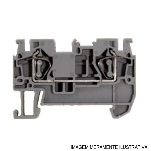 Conector Passagem SAK Poliamida BK4 4,00 mm² Cinza com Mola