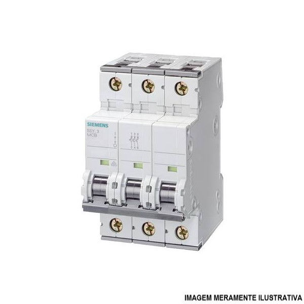 Disjuntor Termomagnético Fixo Tripolar 5SY4 D 20A 25 KA/10 KA 220/380VCA DIN