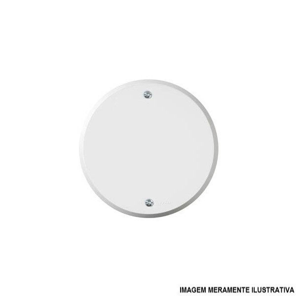 Placa PVC Cega Redonda 4" Branca com Suporte