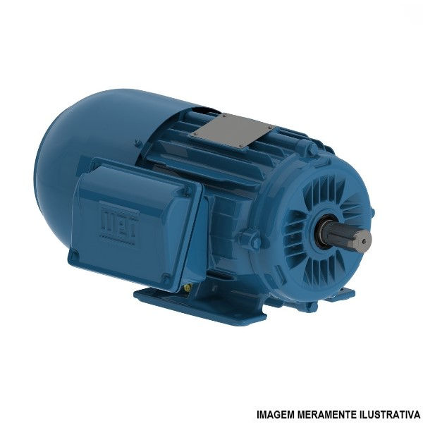 Motor Trifásico 0,75 CV/0,55 kW 4 Polos 1800 RPM 220-380VCA 60 Hz IP55 Carcaça 71/B3D IR3 Premium Azul